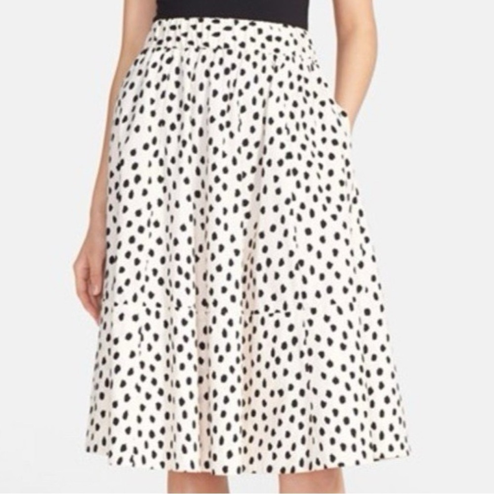 Kate Spade Leopard Dot Pleated Circle Skirt‎ Size 9